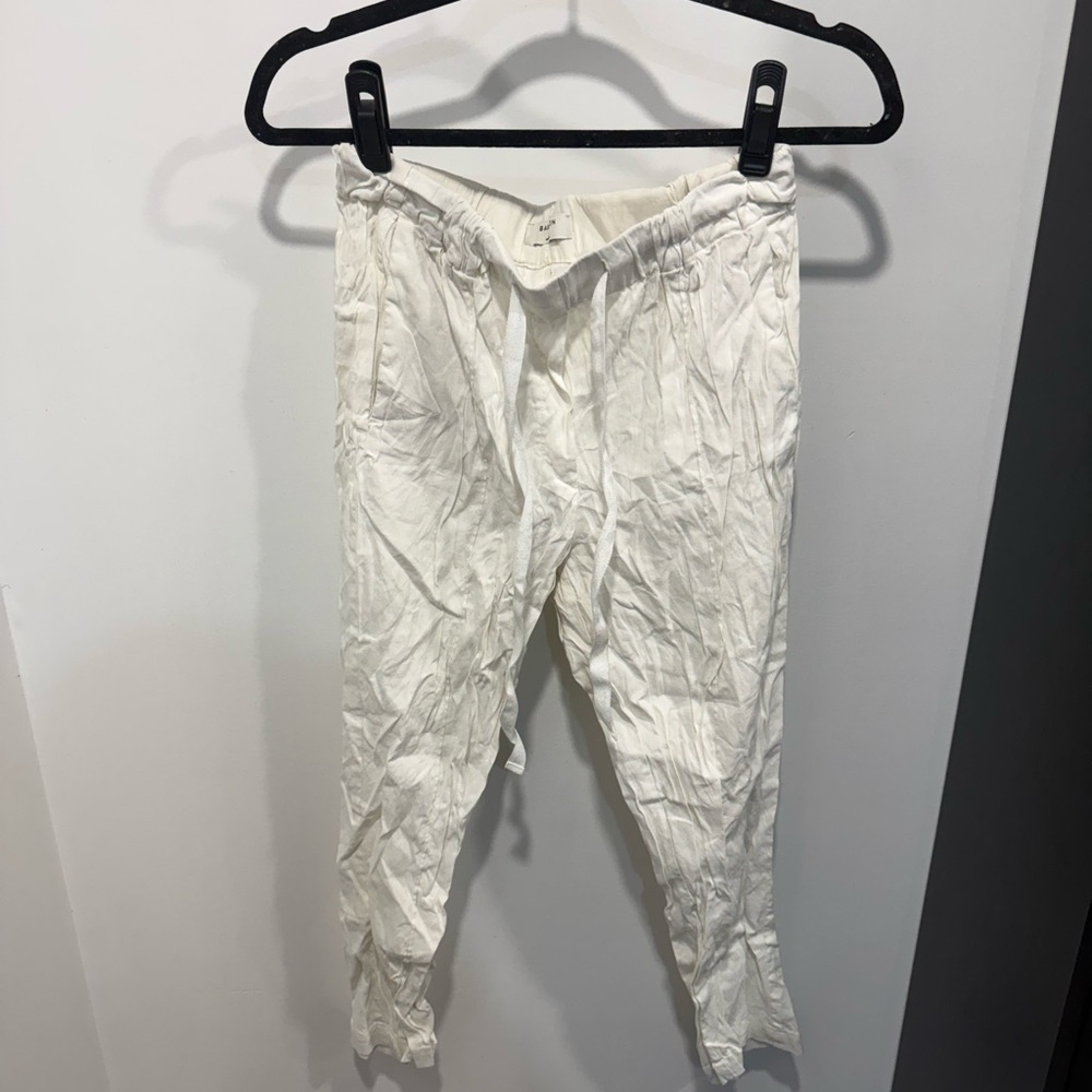 Babaton White Linen Pants